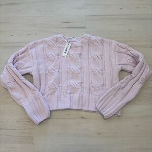 Garage Soft Pink Cable Knit Sweater
